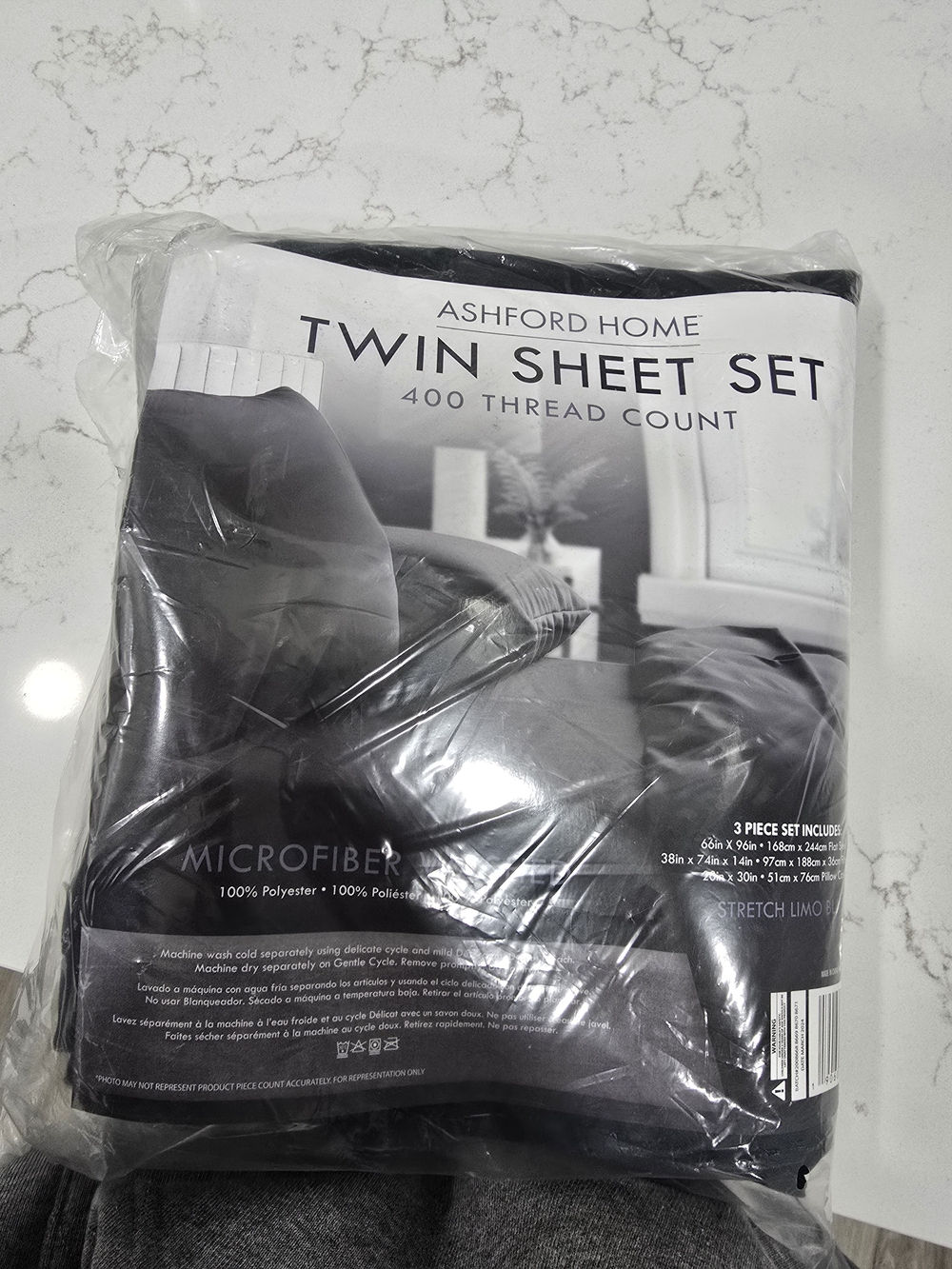 Twin Sheet Set - Black 400 TC Microfiber